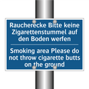 Raucherecke Bitte keine Zigarettenstummel /.../ - Smoking area Please do not throw /.../