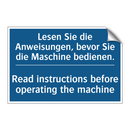Lesen Sie die Anweisungen, bevor /.../ - Read instructions before operating /.../