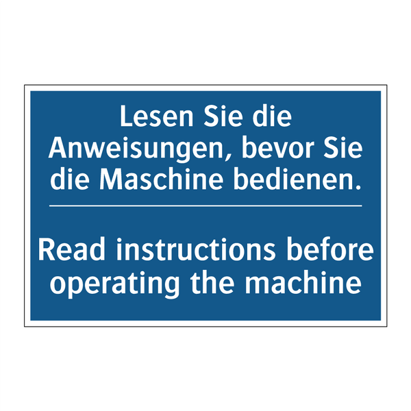 Lesen Sie die Anweisungen, bevor /.../ - Read instructions before operating /.../