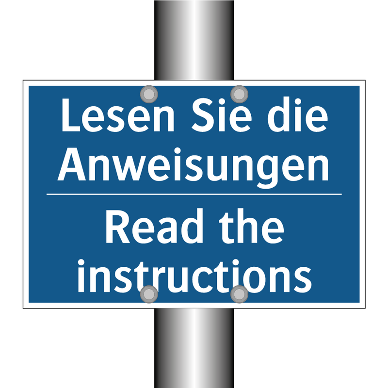 Lesen Sie die Anweisungen - Read the instructions