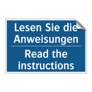 Lesen Sie die Anweisungen - Read the instructions