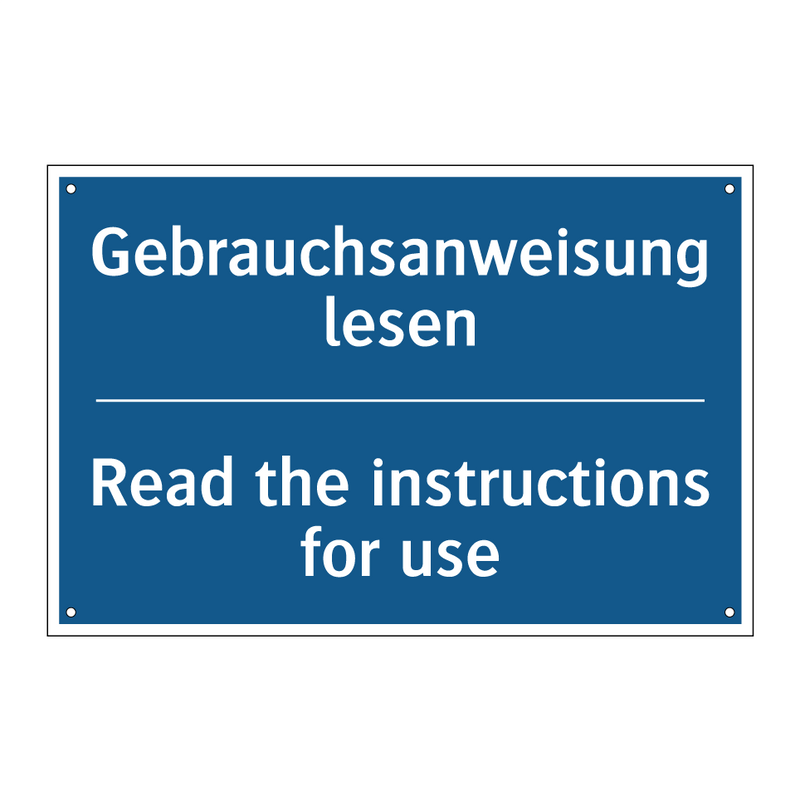 Gebrauchsanweisung lesen - Read the instructions for use