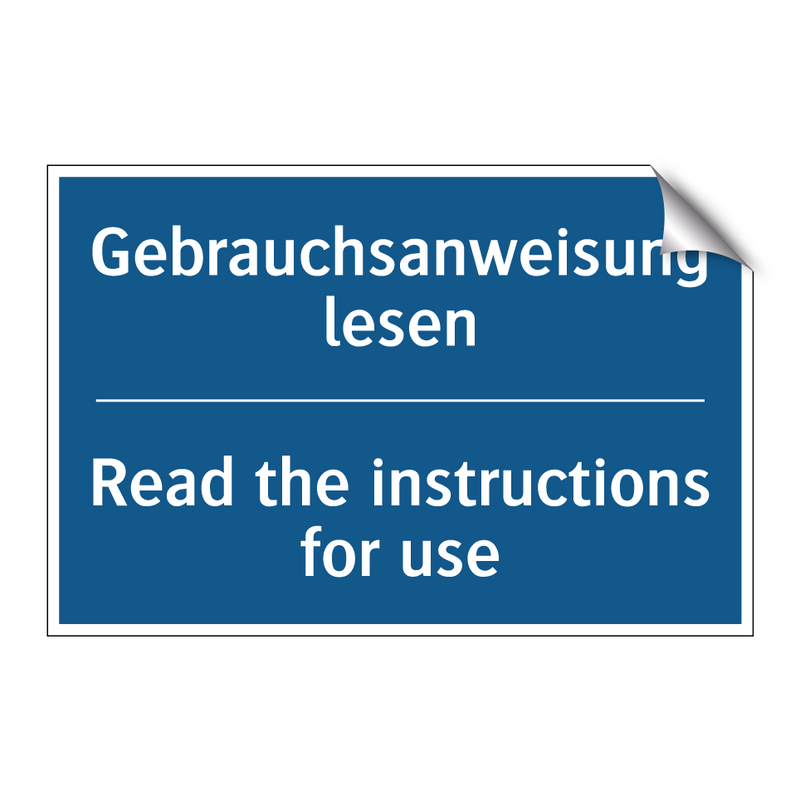 Gebrauchsanweisung lesen - Read the instructions for use