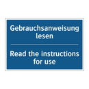 Gebrauchsanweisung lesen - Read the instructions for use