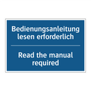 Bedienungsanleitung lesen erforderlich/.../ - Read the manual required