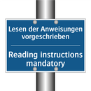 Lesen der Anweisungen vorgeschrieben/.../ - Reading instructions mandatory