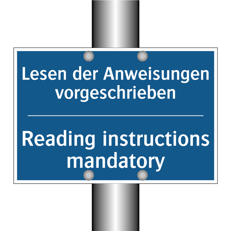 Lesen der Anweisungen vorgeschrieben/.../ - Reading instructions mandatory