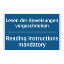 Lesen der Anweisungen vorgeschrieben/.../ - Reading instructions mandatory