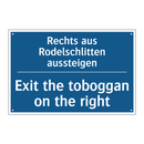 Rechts aus Rodelschlitten aussteigen/.../ - Exit the toboggan on the right