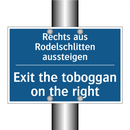 Rechts aus Rodelschlitten aussteigen/.../ - Exit the toboggan on the right