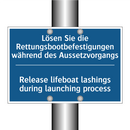 Lösen Sie die Rettungsbootbefestigungen /.../ - Release lifeboat lashings during /.../