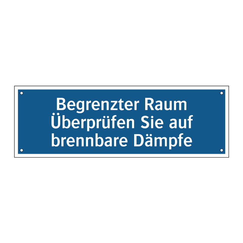 Begrenzter Raum Überprüfen Sie auf brennbare Dämpfe