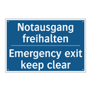 Notausgang freihalten - Emergency exit keep clear