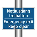 Notausgang freihalten - Emergency exit keep clear