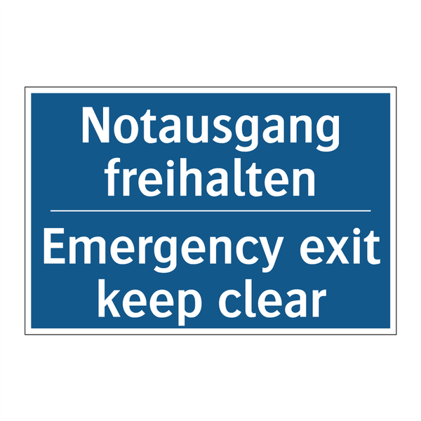 Notausgang freihalten - Emergency exit keep clear