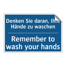 Denken Sie daran, Ihre Hände zu /.../ - Remember to wash your hands