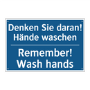 Denken Sie daran! Hände waschen/.../ - Remember! Wash hands