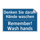 Denken Sie daran! Hände waschen/.../ - Remember! Wash hands