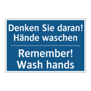 Denken Sie daran! Hände waschen/.../ - Remember! Wash hands