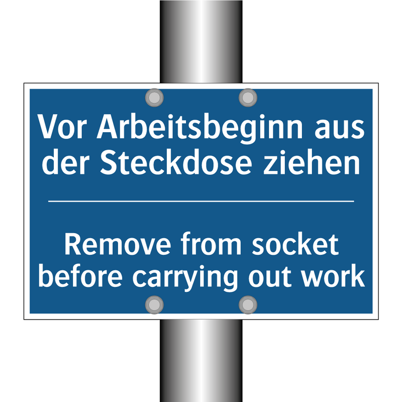 Vor Arbeitsbeginn aus der Steckdose /.../ - Remove from socket before carrying /.../