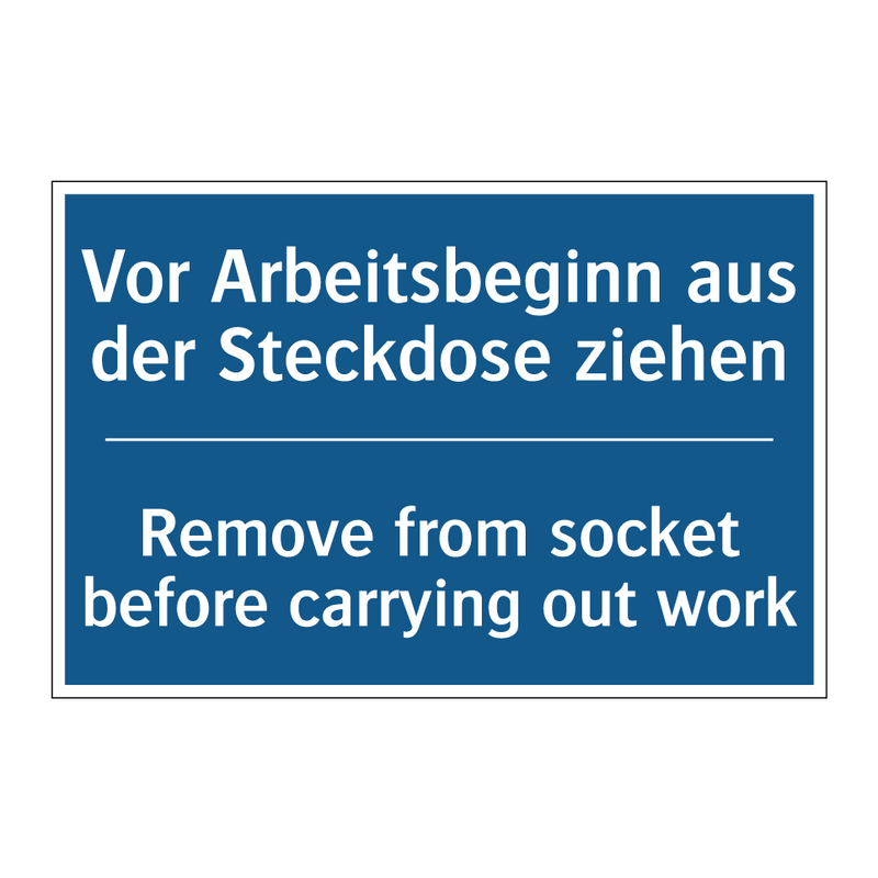 Vor Arbeitsbeginn aus der Steckdose /.../ - Remove from socket before carrying /.../