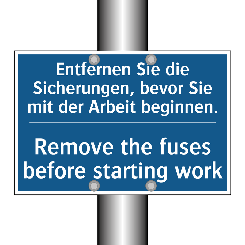 Entfernen Sie die Sicherungen, /.../ - Remove the fuses before starting /.../