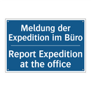 Meldung der Expedition im Büro - Report Expedition at the office/.../