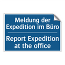 Meldung der Expedition im Büro - Report Expedition at the office/.../