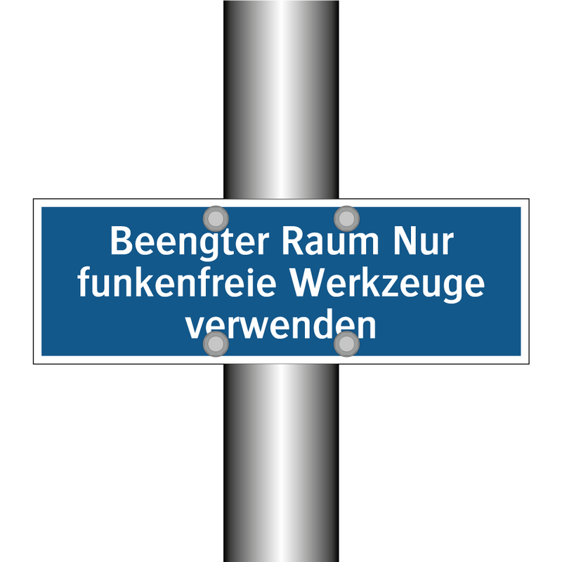 Beengter Raum Nur funkenfreie Werkzeuge verwenden