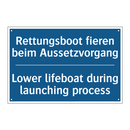Rettungsboot fieren beim Aussetzvorgang/.../ - Lower lifeboat during launching /.../