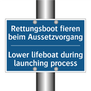 Rettungsboot fieren beim Aussetzvorgang/.../ - Lower lifeboat during launching /.../