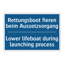 Rettungsboot fieren beim Aussetzvorgang/.../ - Lower lifeboat during launching /.../