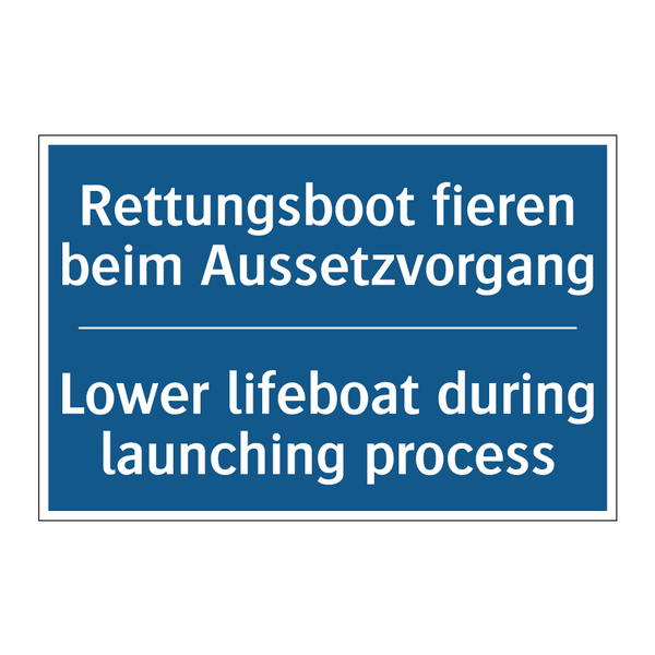Rettungsboot fieren beim Aussetzvorgang/.../ - Lower lifeboat during launching /.../