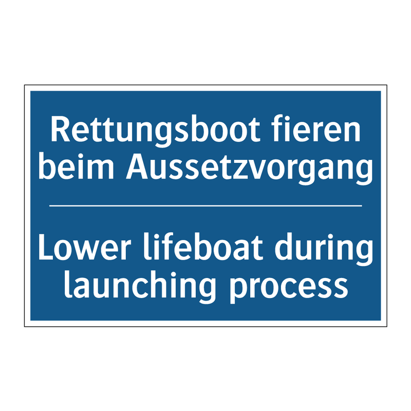 Rettungsboot fieren beim Aussetzvorgang/.../ - Lower lifeboat during launching /.../