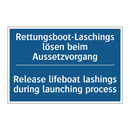 Rettungsboot-Laschings lösen beim /.../ - Release lifeboat lashings during /.../