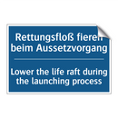 Rettungsfloß fieren beim Aussetzvorgang/.../ - Lower the life raft during the /.../