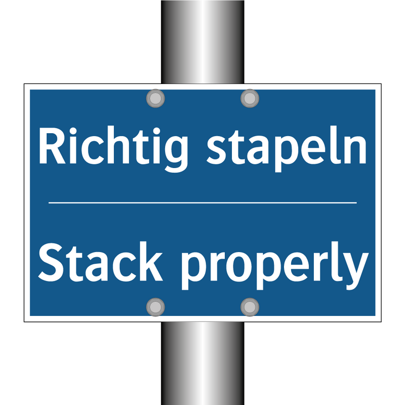 Richtig stapeln - Stack properly