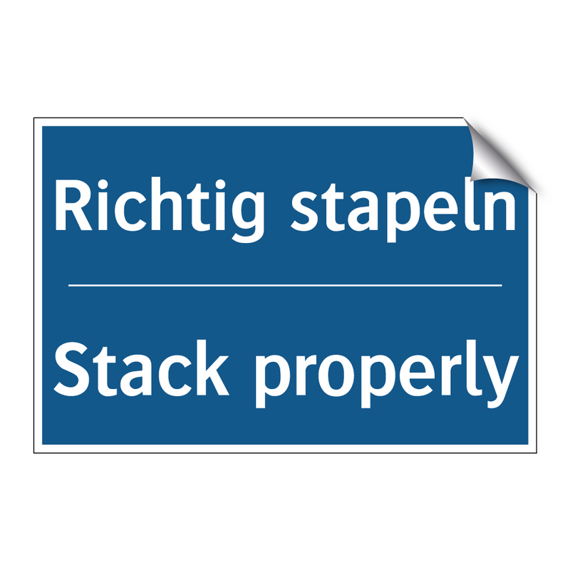 Richtig stapeln - Stack properly