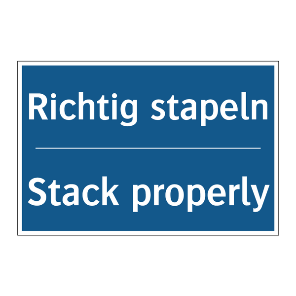 Richtig stapeln - Stack properly