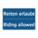 Reiten erlaubt - Riding allowed