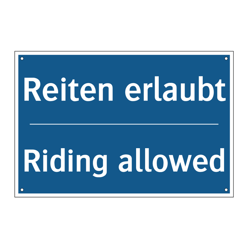 Reiten erlaubt - Riding allowed