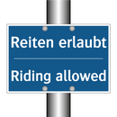 Reiten erlaubt - Riding allowed