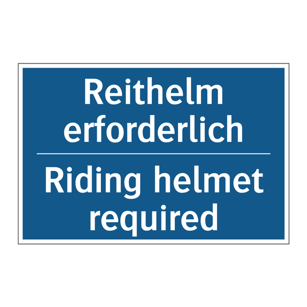 Reithelm erforderlich - Riding helmet required