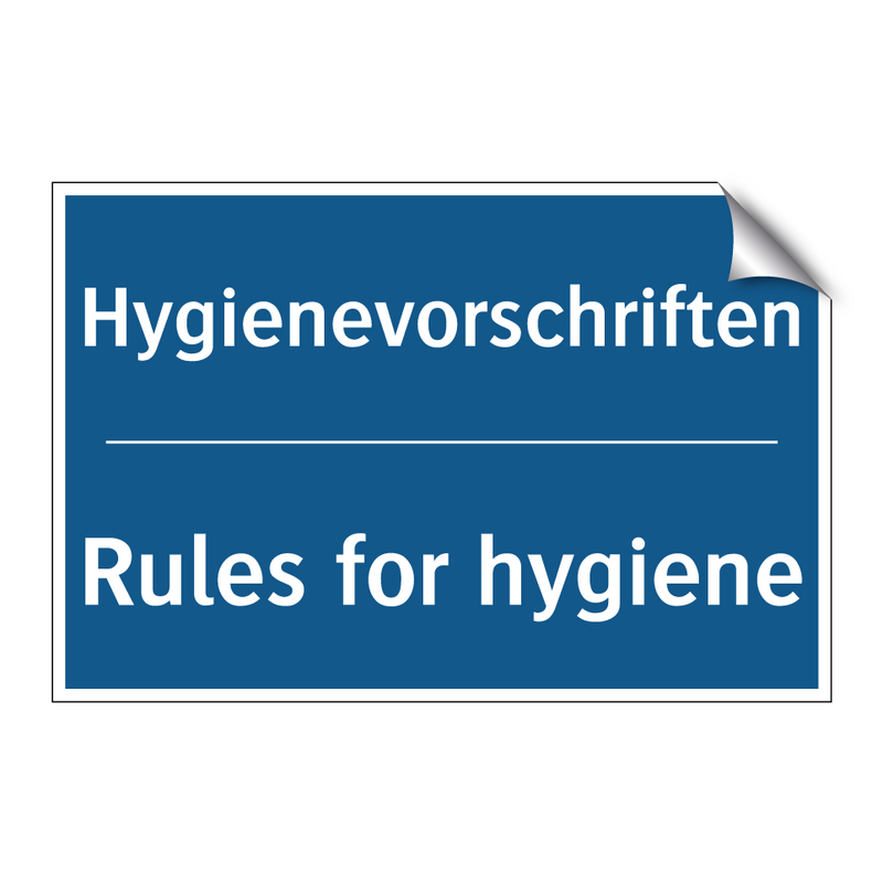Hygienevorschriften - Rules for hygiene