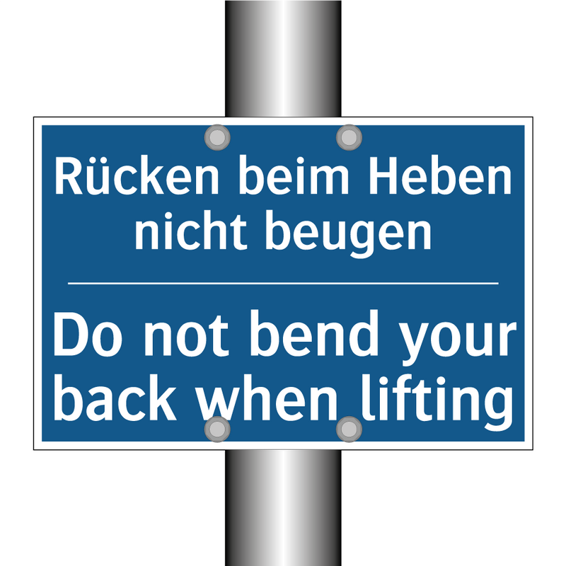 Rücken beim Heben nicht beugen - Do not bend your back when lifting/.../