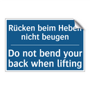 Rücken beim Heben nicht beugen - Do not bend your back when lifting/.../