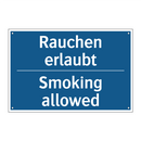 Rauchen erlaubt - Smoking allowed