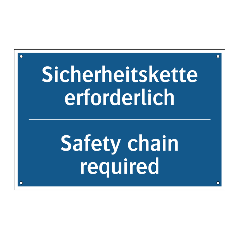 Sicherheitskette erforderlich - Safety chain required