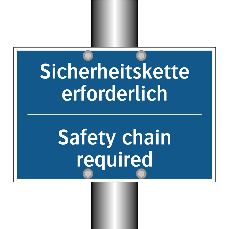 Sicherheitskette erforderlich - Safety chain required