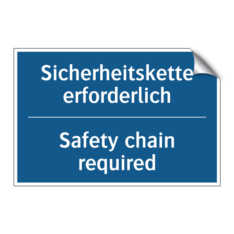 Sicherheitskette erforderlich - Safety chain required